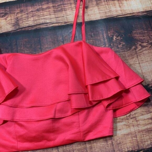 Hot Pink Ruffle Crop Top - Picture 3 of 7